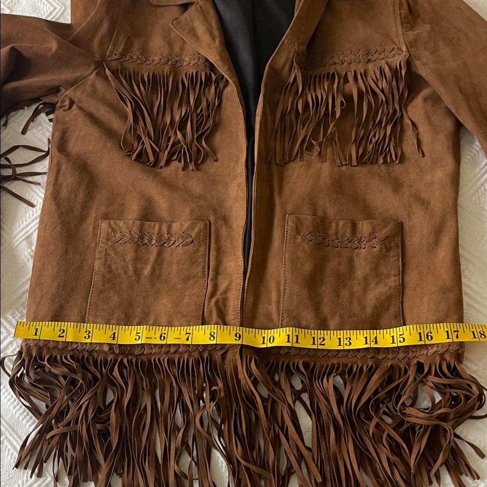 western native Brown Suede Fringe Jacket vintage - Picture 8 of 17